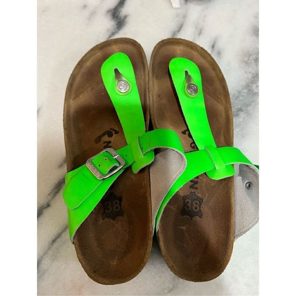Pre-Owned Grubin Sandals Gizeh 38 (Women’s 7 - 7.5), bright green